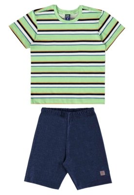 Conjunto com Camiseta e Bermuda para Menino Bee Loop Verde