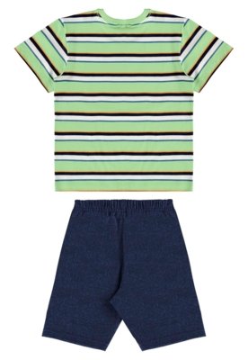 Conjunto com Camiseta e Bermuda para Menino Bee Loop Verde