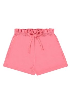 Short Infantil em Moletom para Menina Bee Loop Rosa Pink