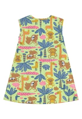 Vestido Estampado Infantil Bee Loop Verde
