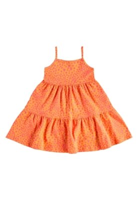 Vestido Infantil Estampado Bee Loop Laranja