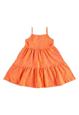Vestido Infantil Estampado Bee Loop Laranja