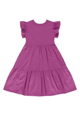 Vestido Infantil Manga Curta Bee Loop Roxo