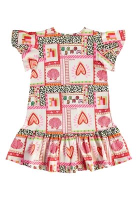 Vestido Infantil em Algodão Bee Loop Rosa