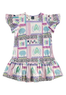 Vestido Infantil em Algodão Bee Loop Roxo