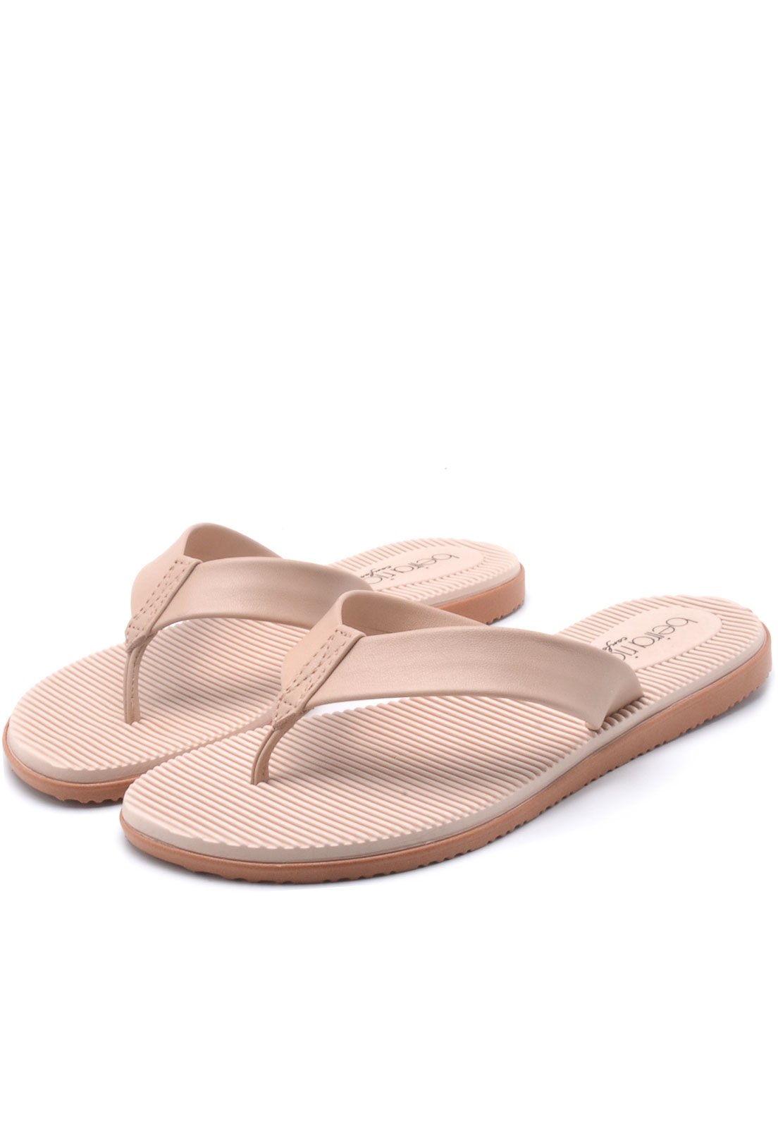 Chinelo Beira Rio Logo Nude - Compre Agora | Dafiti Brasil