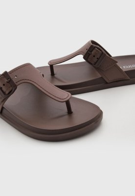 Chinelo Feminino Beira Rio Fivela Marrom