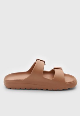 Chinelo Slide Feminino Beira Rio Fivelas Nude