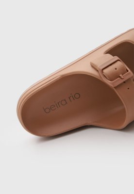 Chinelo Slide Feminino Beira Rio Fivelas Nude
