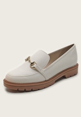 Mocassim Beira Rio Tratorado Off-White