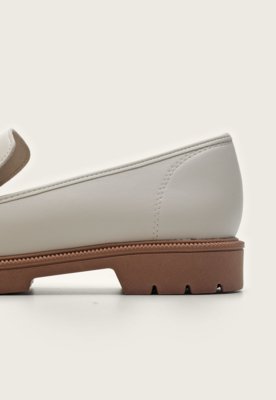 Mocassim Beira Rio Tratorado Off-White