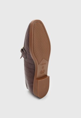 Mocassim Feminino Beira Rio Couro Croco Marrom