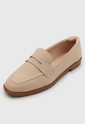 Mocassim Feminino Beira Rio Design Clássico Bege