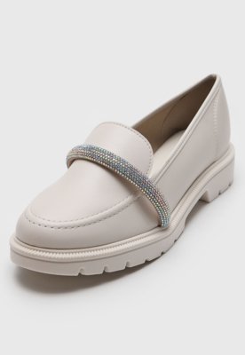 Mocassim Tratorado Beira Rio Tira Hotfix Off-White