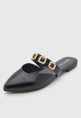 Mule Feminino Beira Rio Bico Fino Preto