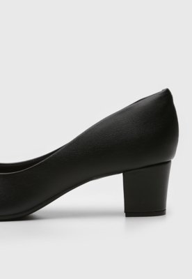 Peep Toe Beira Rio Salto Grosso Preto