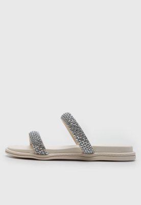 Rasteira Aberta Beira Rio Pedrarias Off-White