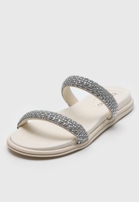 Rasteira Aberta Beira Rio Pedrarias Off-White