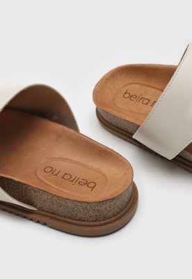 Rasteira Beira Rio Aberta Tiras Cruzadas Off-White