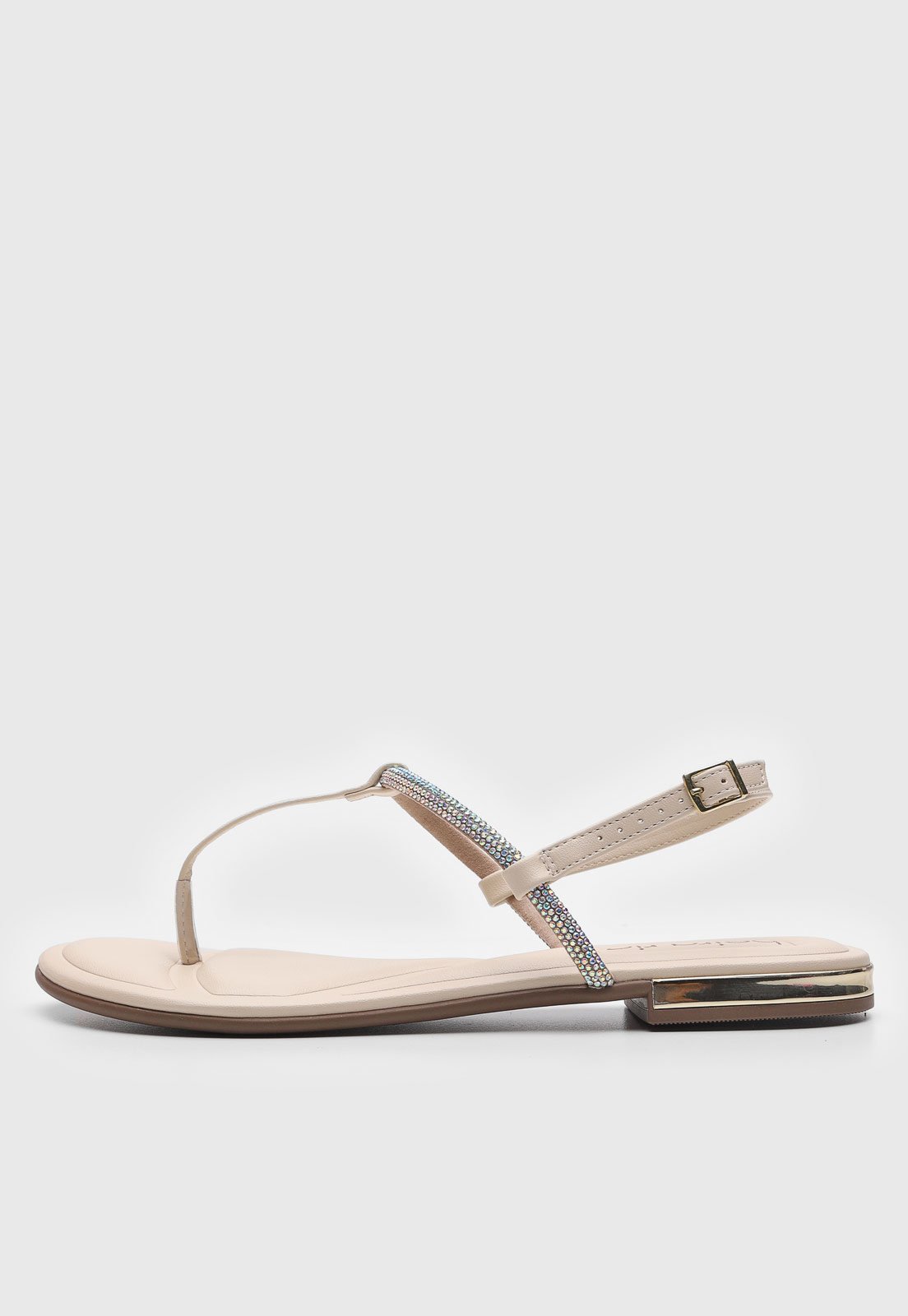 Rasteira Beira Rio Strass Off-White