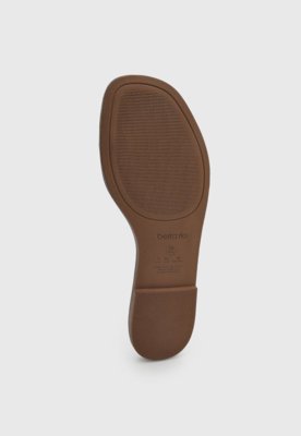 Rasteira Feminina Beira Rio Aberta Detalhe Dourado Off-white