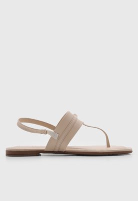Rasteira Feminina Beira Rio Detalhe Metal Off-White