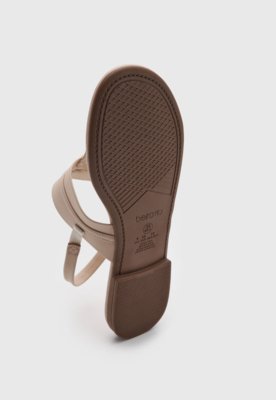 Rasteira Feminina Beira Rio Detalhe Metal Off-White
