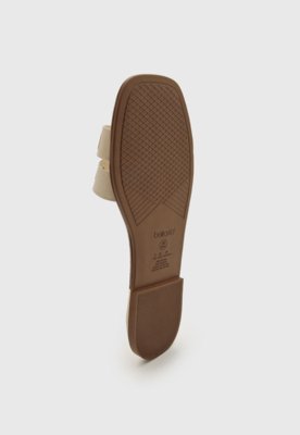 Rasteira Feminina Beira Rio Detalhes Dourados Off-White
