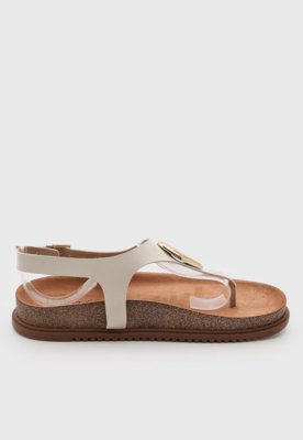 Rasteira Feminina Beira Rio Fechada Off-White