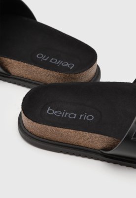 Rasteira Feminina Beira Rio Fivela Preta