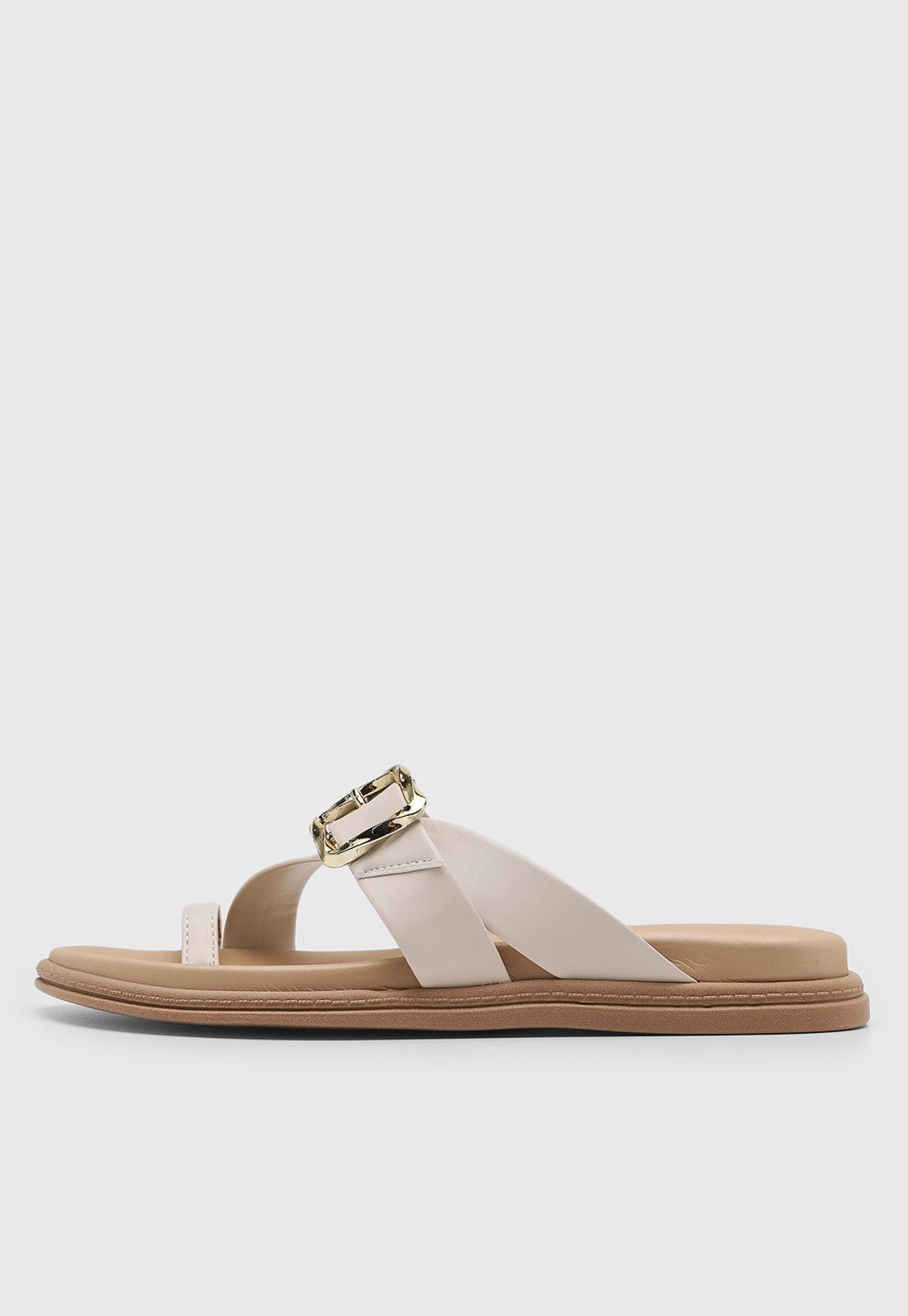 Rasteirinha Rasteira Feminina Beira Rio Tira Cruzada Off-White - Compre ...