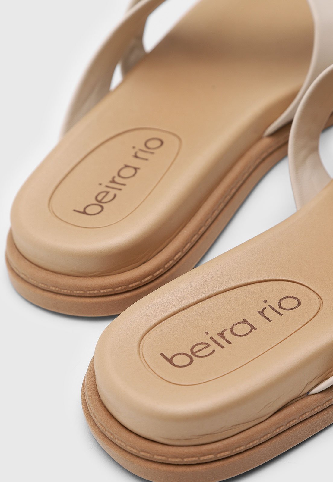 Rasteirinha Rasteira Feminina Beira Rio Tira Cruzada Off-White - Compre ...