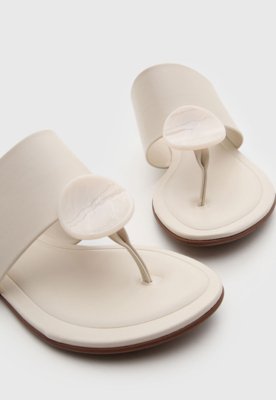 Rasteira Feminina Beira Rio Tira Larga Off-White