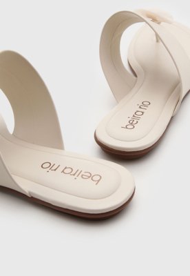 Rasteira Feminina Beira Rio Tira Larga Off-White