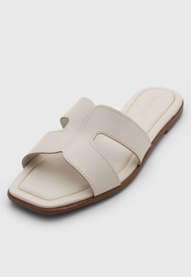 Rasteira Feminina Beira Rio Tiras Cruzadas Off-White