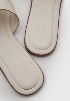 Rasteira Feminina Beira Rio Tiras Cruzadas Off-White
