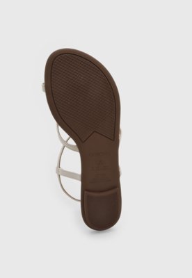 Rasteira Feminina Beira Rio Tiras Fechada Off-White