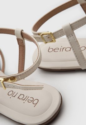 Rasteira Feminina Beira Rio Tiras Fechada Off-White