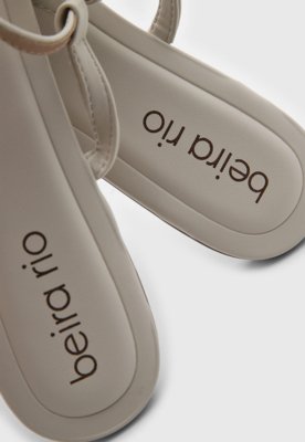 Rasteira Feminina Beira Rio Tiras Fechamento Fivela Off-White