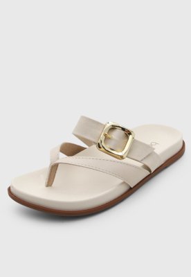 Rasteira Feminina Beira Rio Tiras Fina Off-White