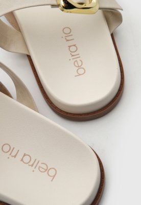 Rasteira Feminina Beira Rio Tiras Fina Off-White