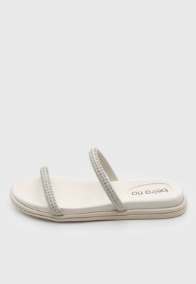 Rasteira Feminina Beira Rio Tiras Finas Off-White