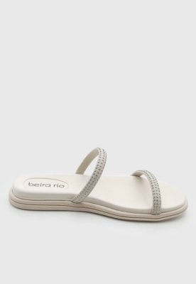 Rasteira Feminina Beira Rio Tiras Finas Off-White