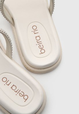Rasteira Feminina Beira Rio Tiras Finas Off-White