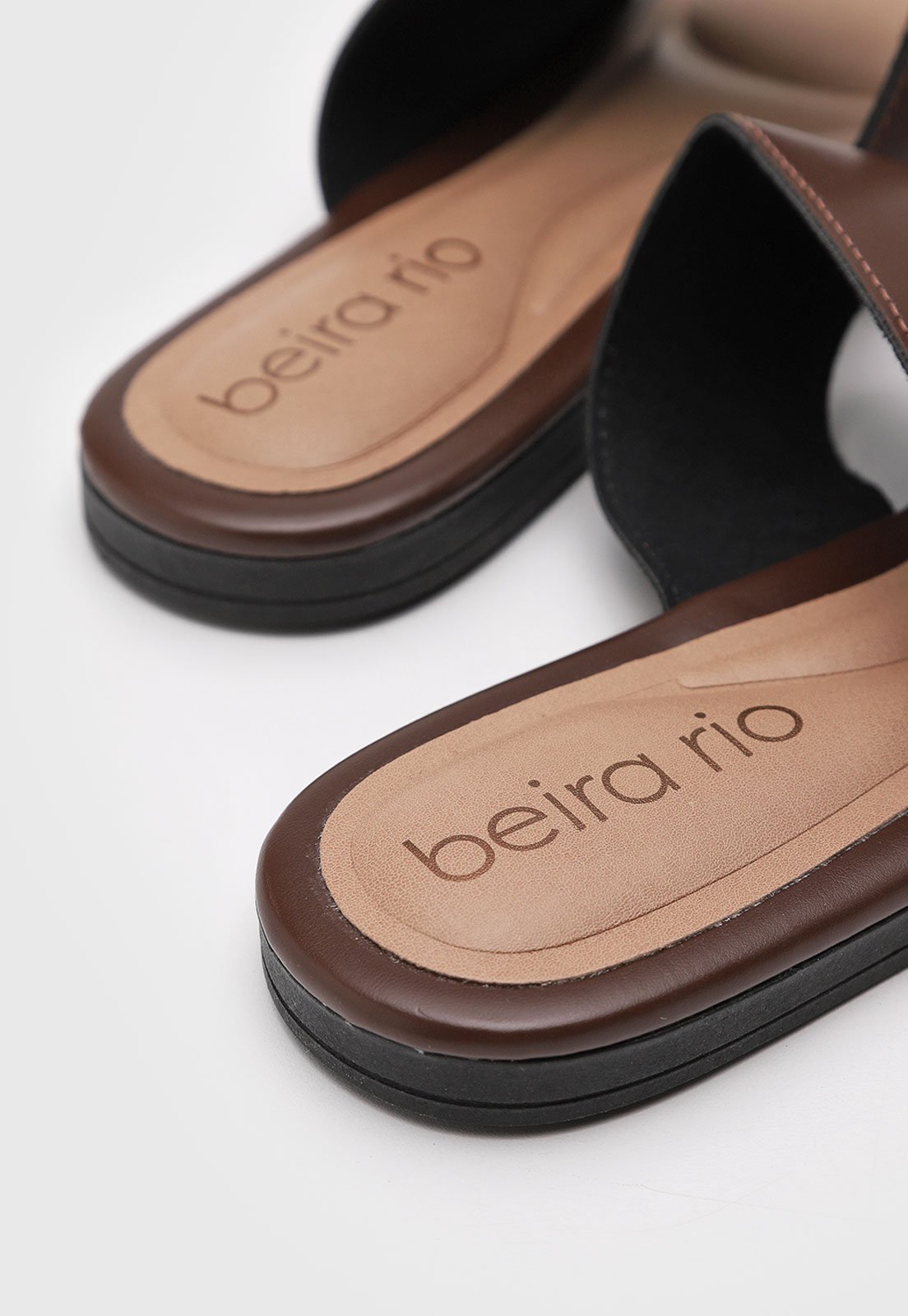 Rasteirinha Rasteira Feminina Beira Rio Tiras Largas Marrom - Compre ...