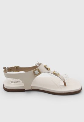 Rasteira Feminina Beira Rio Tiras Off-White