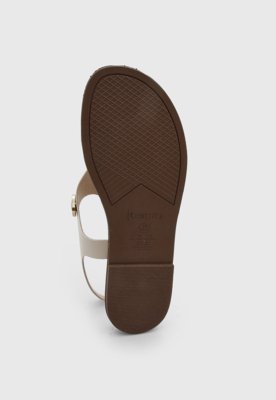 Rasteira Feminina Beira Rio Tiras Off-White