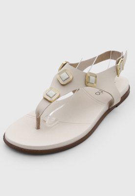 Rasteira Feminina Beira Rio Tiras Off-White