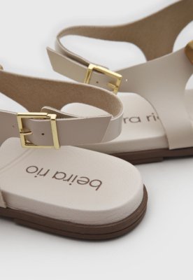 Rasteira Feminina Beira Rio Tiras Off-White