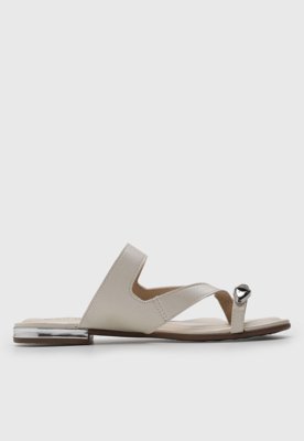 Rasteira Feminina Beira Rio Tiras Off-White